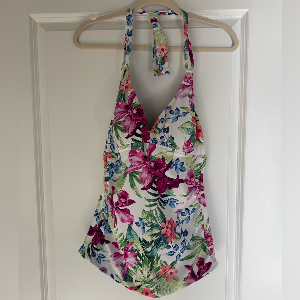 Tommy Bahama Reversible Floral Halter Tankini Top